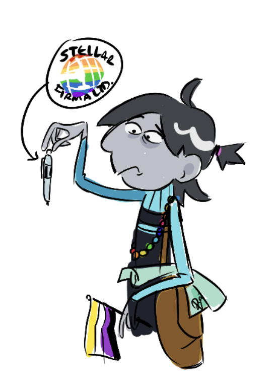 sighfy_'s tweet image. pride month doodle of #david7 #stellarfirma... they would totally do corporate pride pens XD