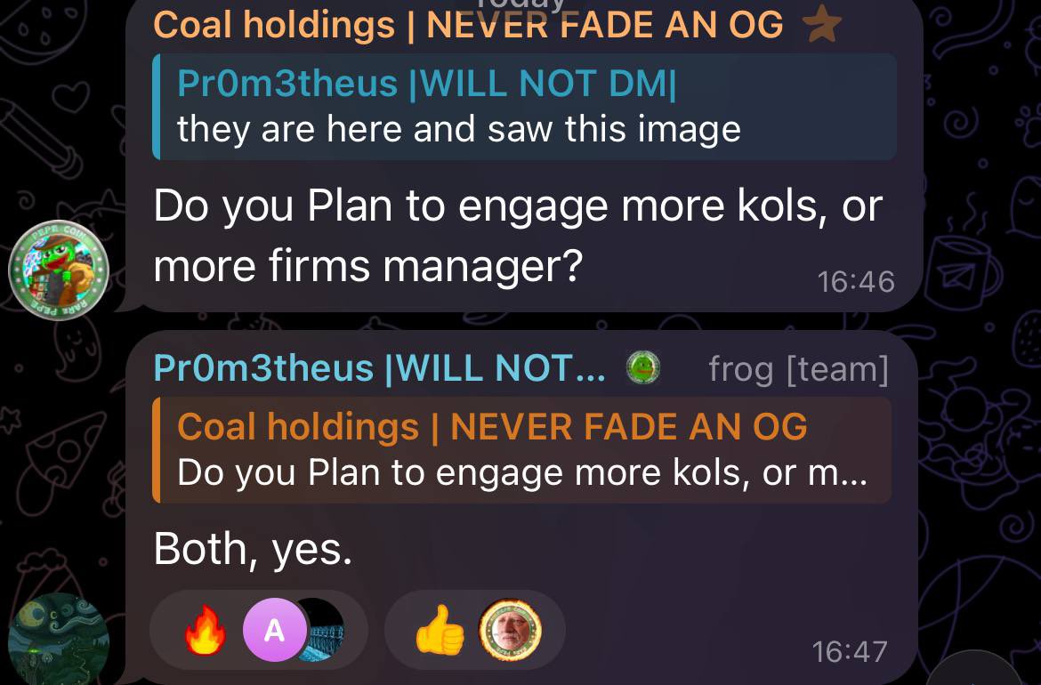 Just imagine what happens when they flip the switch—marketing, KOLs, firm backing, full momentum.

You don’t think this team has the firepower to ignite The Pepening on demand?

These are OGs. From early BTC days… Backed by serious capital. The fuse is lit… 

#thoon #pepening