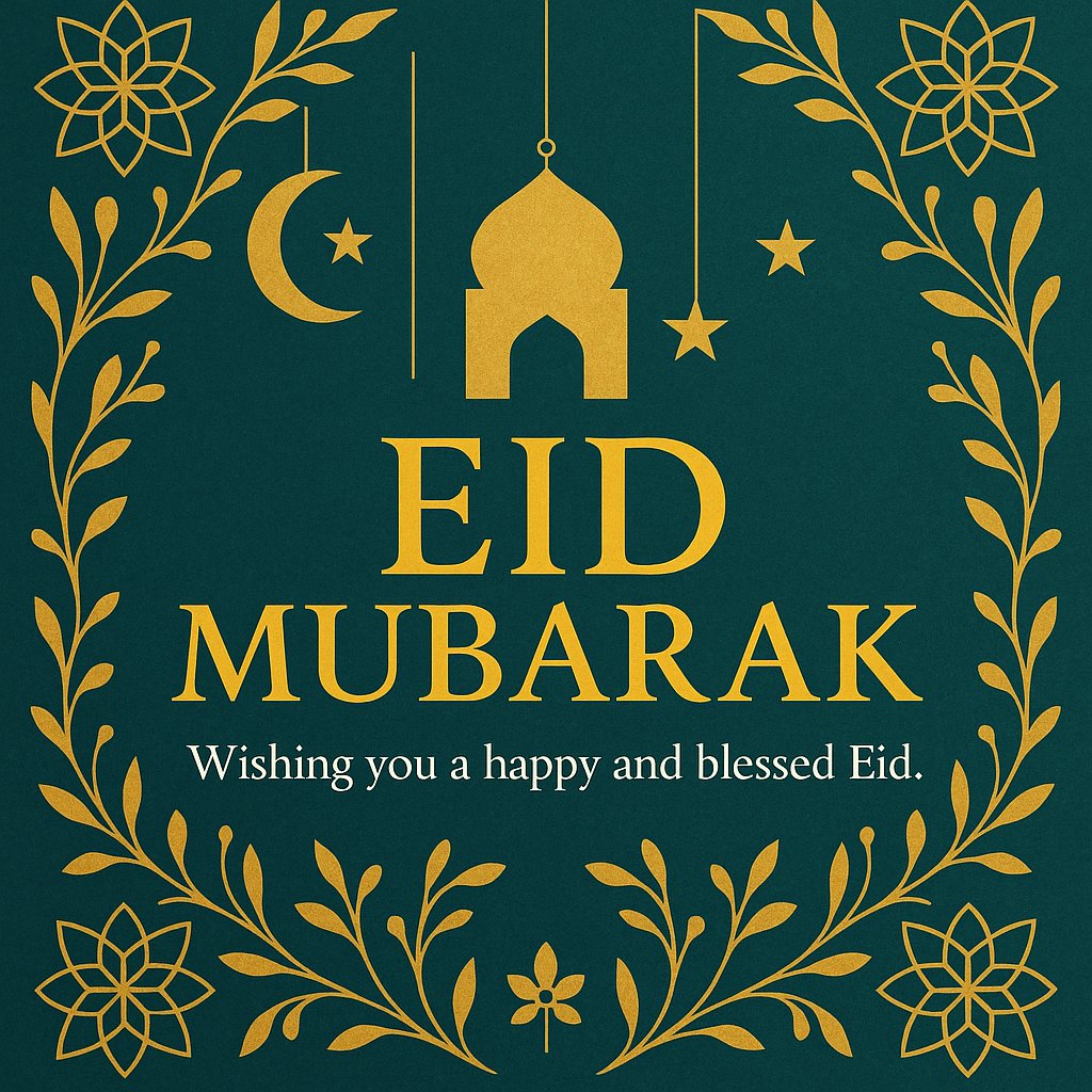 Mohamma33691663's tweet photo. May the spirit of Eid bring you closer to Allah and His eternal blessings. Wishing you and your family a joyful #BakraEid2025 https://t.co/bbTzwT6e6R