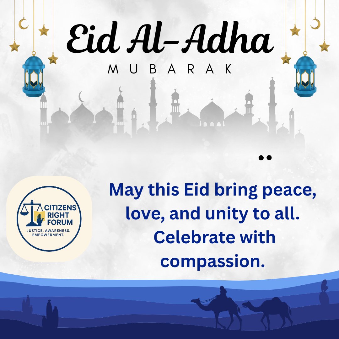 CitizenRFJPR's tweet photo. 🌙 Eid Mubarak!
Wishing you and your loved ones peace, prosperity, and joy on this blessed occasion. May your prayers be answered and your hearts be filled with gratitude.
#EidMubarak #EidAlAdha #Blessings #PeaceAndJoy https://t.co/Ju2WbRMc5m