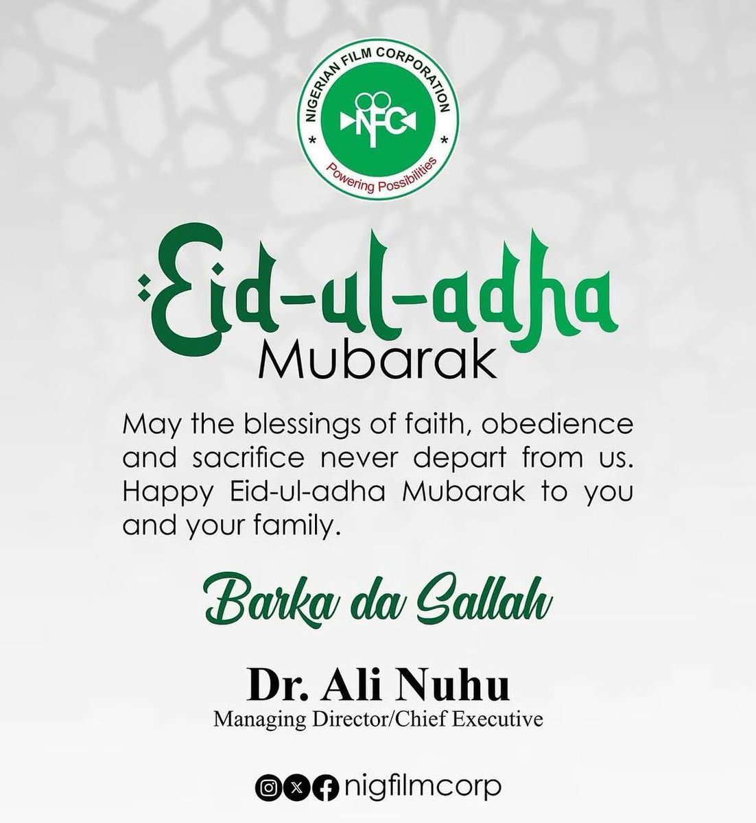 Ali_Nuhu_Fans's tweet image. Eid Mubarak! May this special day bring Peace, Happiness and prosperity to you and your loved once’s… wishing You A joyful celebration.

#fmactce #nfc #nfi #kannywood #nollywoodactors💯💯 #kannywoodcelebrities #celebration #sallah #eid #eidmubarak2025🌙🕌❤️🕋😇💫💫💫💫💫