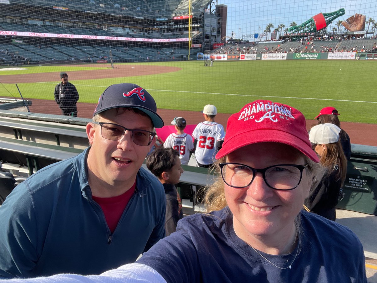 makspeak's tweet image. #braveswest in the house #oraclepark. #BravesCountry