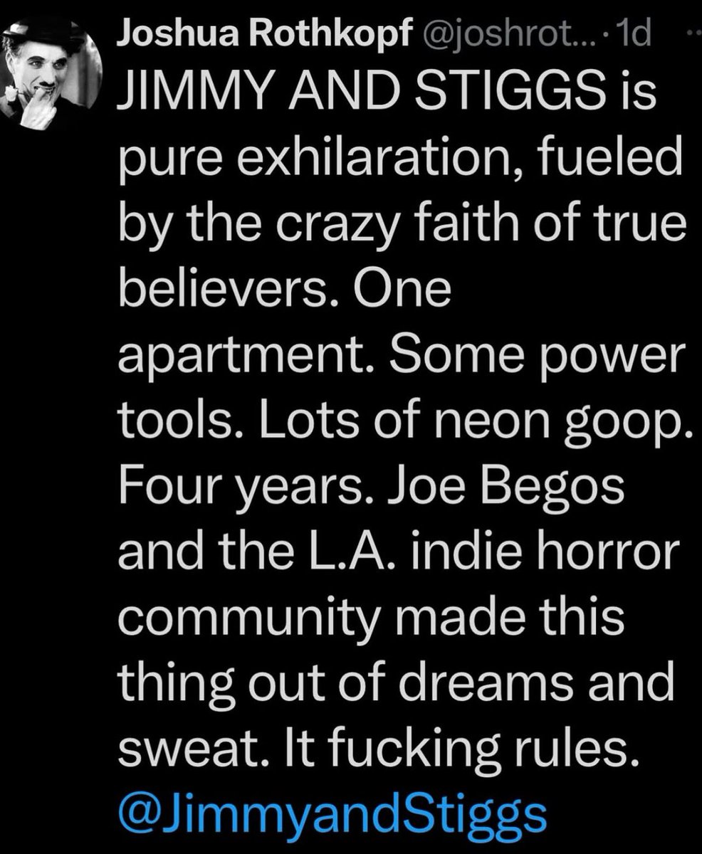 mercershark's tweet photo. It’s been a crazy week 👽and our screening of @JimmyandStiggs hosted by @IndieWire &amp; @ipictheaters was pure madness and a huge success. Get ready to get slimy and bloody Aug 15 my friends! https://t.co/ld6A8bTW2P