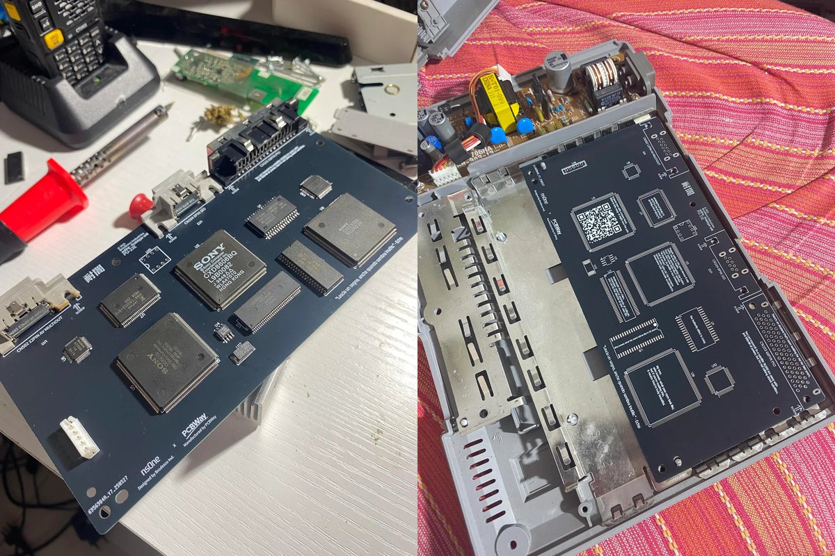 yoshinokentarou's tweet photo. 史上初! ソニー製ではない「プレイステーション用のマザーボード」が一個人の手により完成したと海外のレトロゲームフォーラムで話題に。
基板のベースとなった型番は「SCPH-9000」で、なんと「パラレルポート」も搭載との事。
このマザーボードの詳細は近日中に公開予定だそう。 https://t.co/Xa2nZSjIUJ