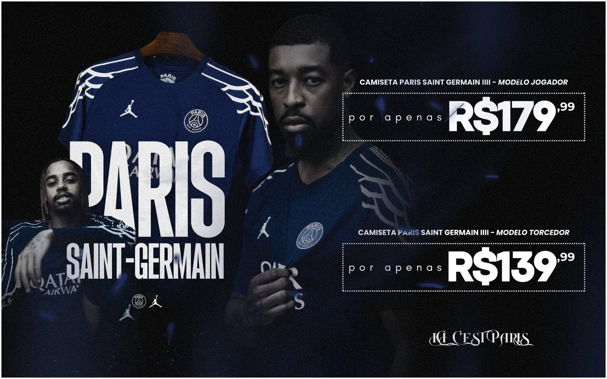 MVGSTORE's tweet photo. Camisa PSG III | 2025 - Versão Jogador e Torcedor

🏷️Modelo Jogador - R$179,99
🏷️Modelo Torcedor - R$139,99

‼️ Garanta já o seu Manto do PSG 🇫🇷

#VistaSuaPaixao https://t.co/S9pFc4rML1
