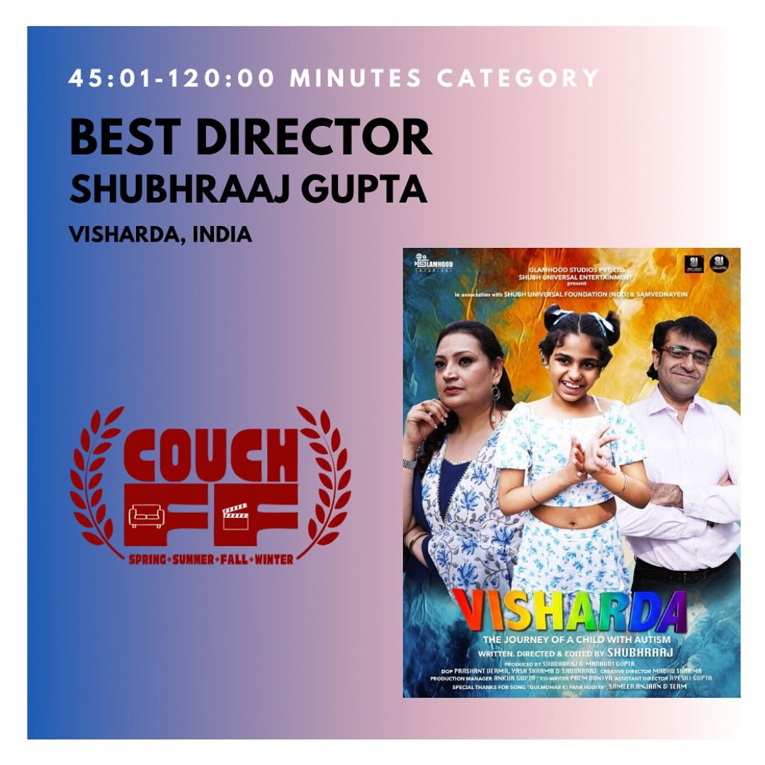 sueproduction's tweet photo. We won! 🏆
I sincerely express my gratitude to all jury members of the COUCH  FILM FESTIVAL 2025 (Canada) who awarded me the BEST DIRECTOR @shubhraaaj award for our Hindi feature film "VISHARDA".
@sufngo @sueproduction
#CannesFilmFestival2025 
#Cannes2025 
#CannesFilmFestival https://t.co/YaGHdoamOs