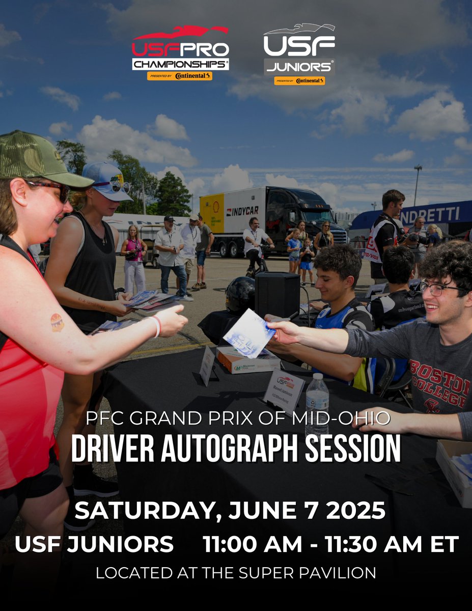 Come meet the future stars of INDYCAR! 🌟
Catch us at the Super Pavilion from 11:00–11:30 AM TODAY — don’t miss your chance to say hey 👋

#USFPro #IndyCar #Motorsports #PFCGP #PFCequipped