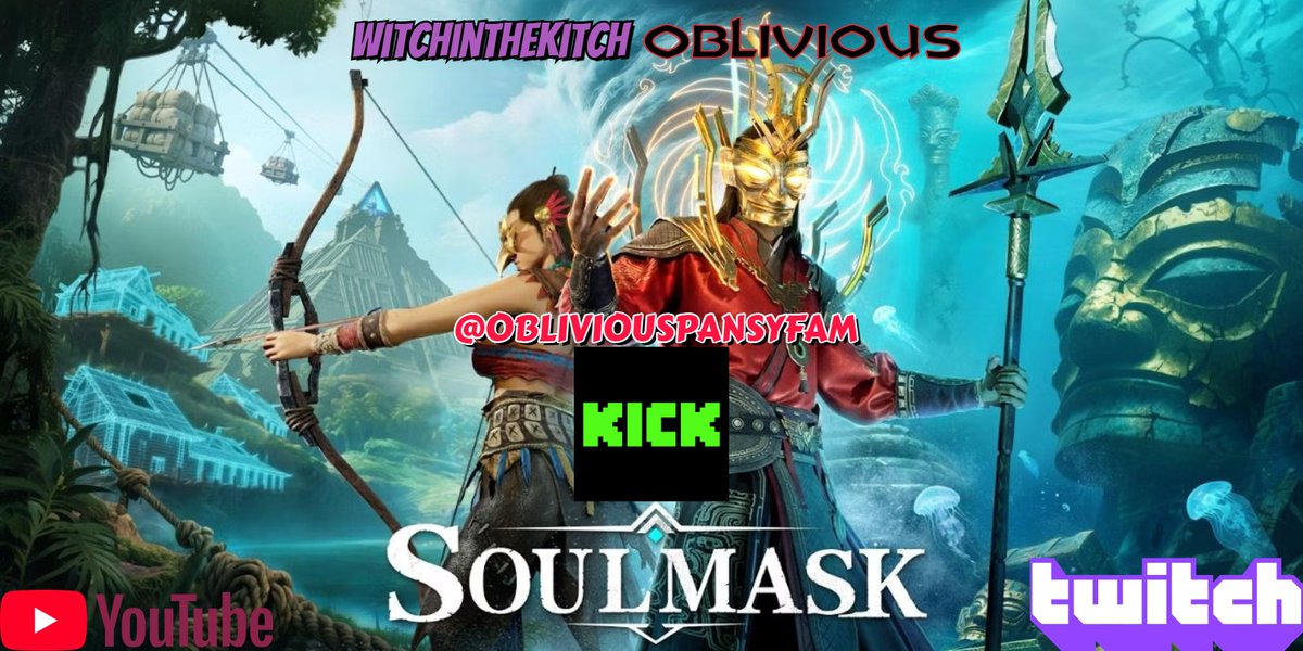 TheOPFam's tweet photo. NEW SOULMASK DLC! Hunt for the Golden Mask with wife! @soulmask_official https://t.co/Cf6RTdh6vN 
@obliviouspansyfam on twitch, youtube, and kick.
@Soulmask_ @Steam @Twitch @YouTube @lurkitcom @YouTubeGaming @kick https://t.co/RuPhE2OZNk