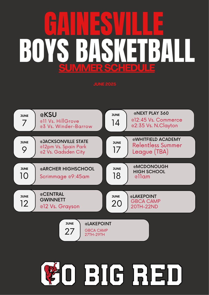 qmansfield5's tweet image. Summer schedule‼️