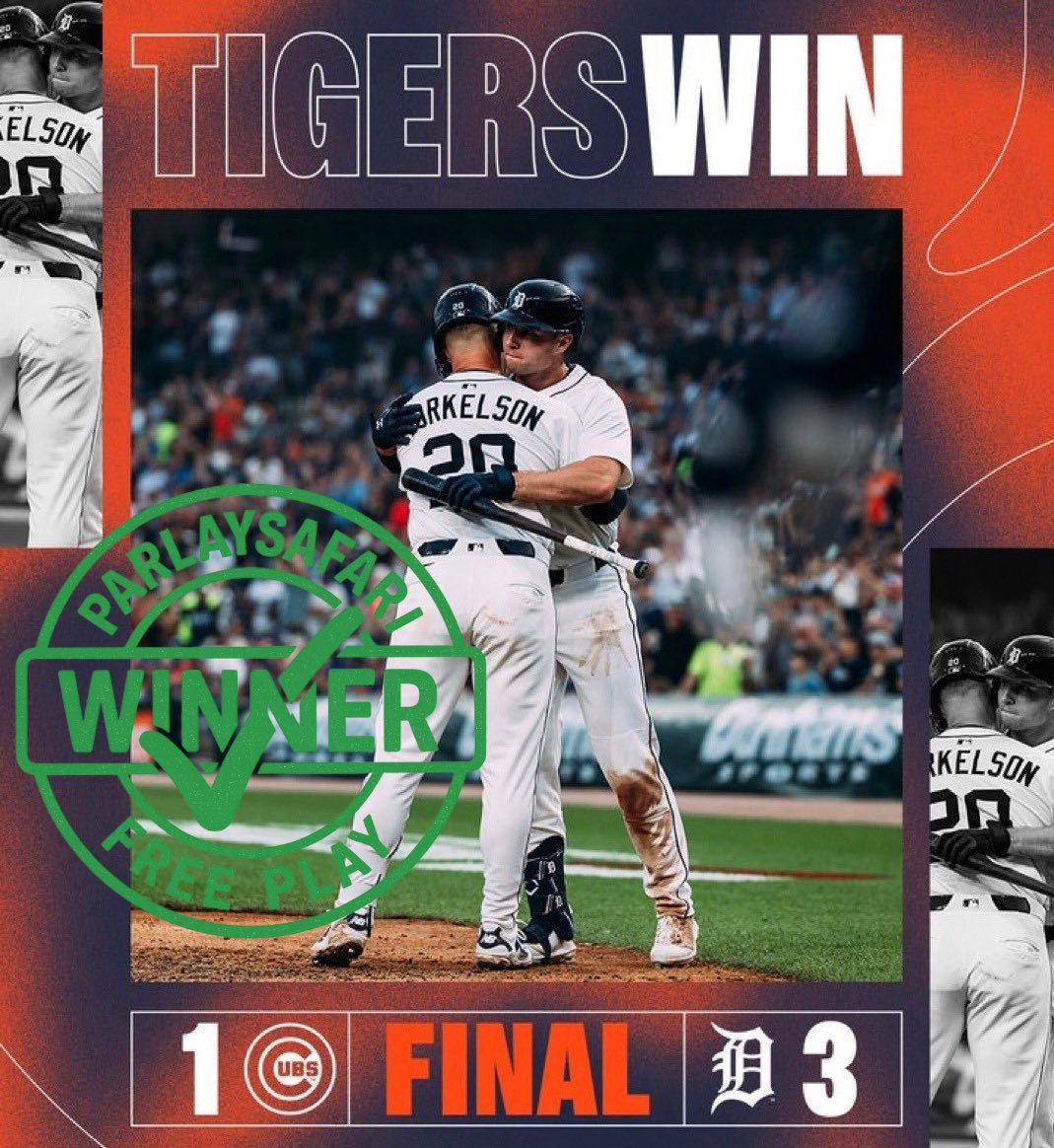 ParlaySafari's tweet image. ⭐️ FREE PLAY WINNER ⭐️ 

Tigers -1.5 +120 (2u)✅

10-2 FP RUN 🔥 

How about a little plus chick on a Friday, huh?

LMK IF YOU CASHED 🤑