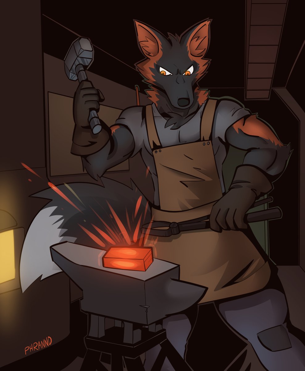 At work at the forge.