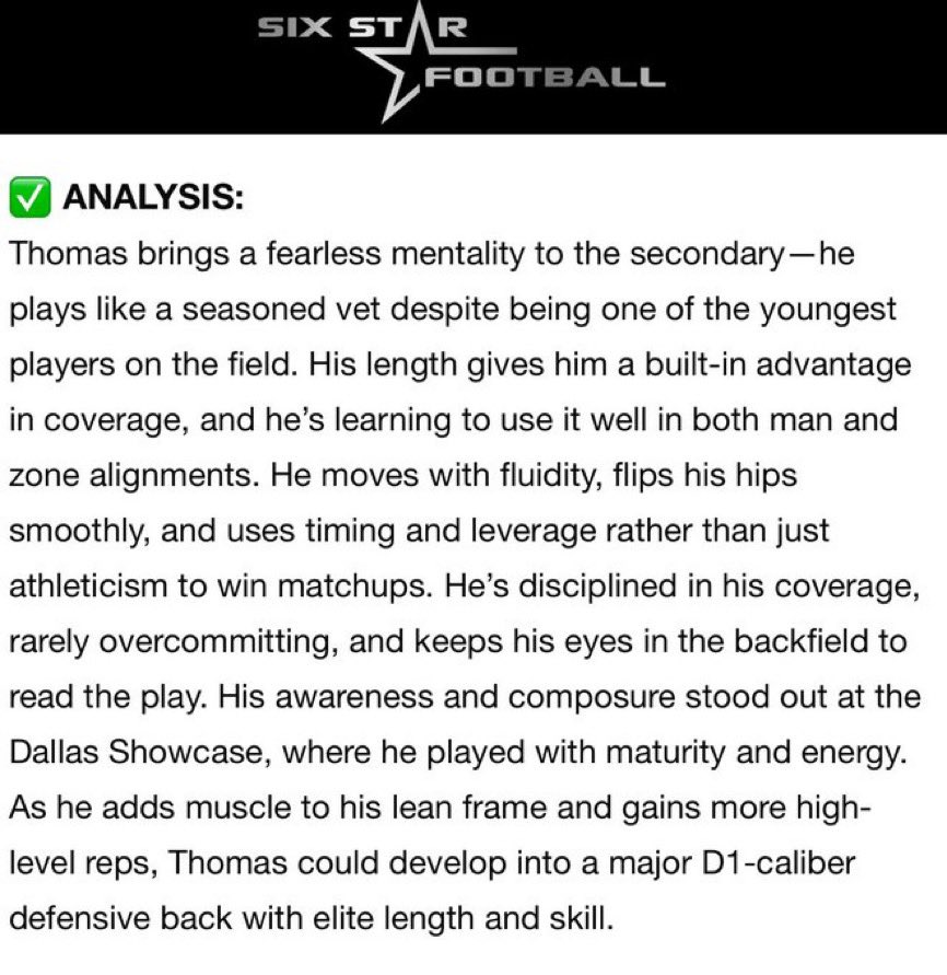 C/O 2029 <a href="/dylan_factor/">Dylan Thomas 2029</a> is 6’1”, reads the field like a vet and has range‼️