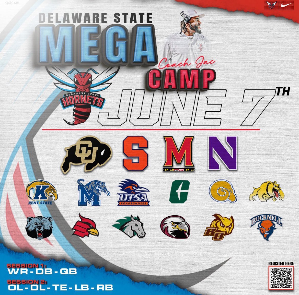 I will be attending and competing in Delaware state’s mega camp <a href="/DeSeanJackson10/">Desean Jackson</a> <a href="/DelSt_Football/">Delaware State FB</a> <a href="/CoachTomSims/">Coach Thomas Sims</a>