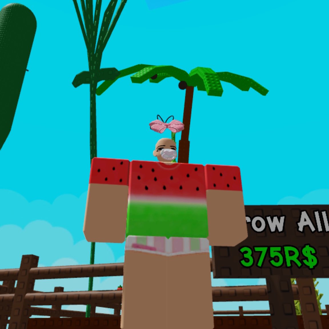 BabyIBella's tweet image. If the coconuts dropped on the ground once they are grown, it would be much easier to collect them. 🌴🥥 #robloxgrowagarden #growagardenroblox