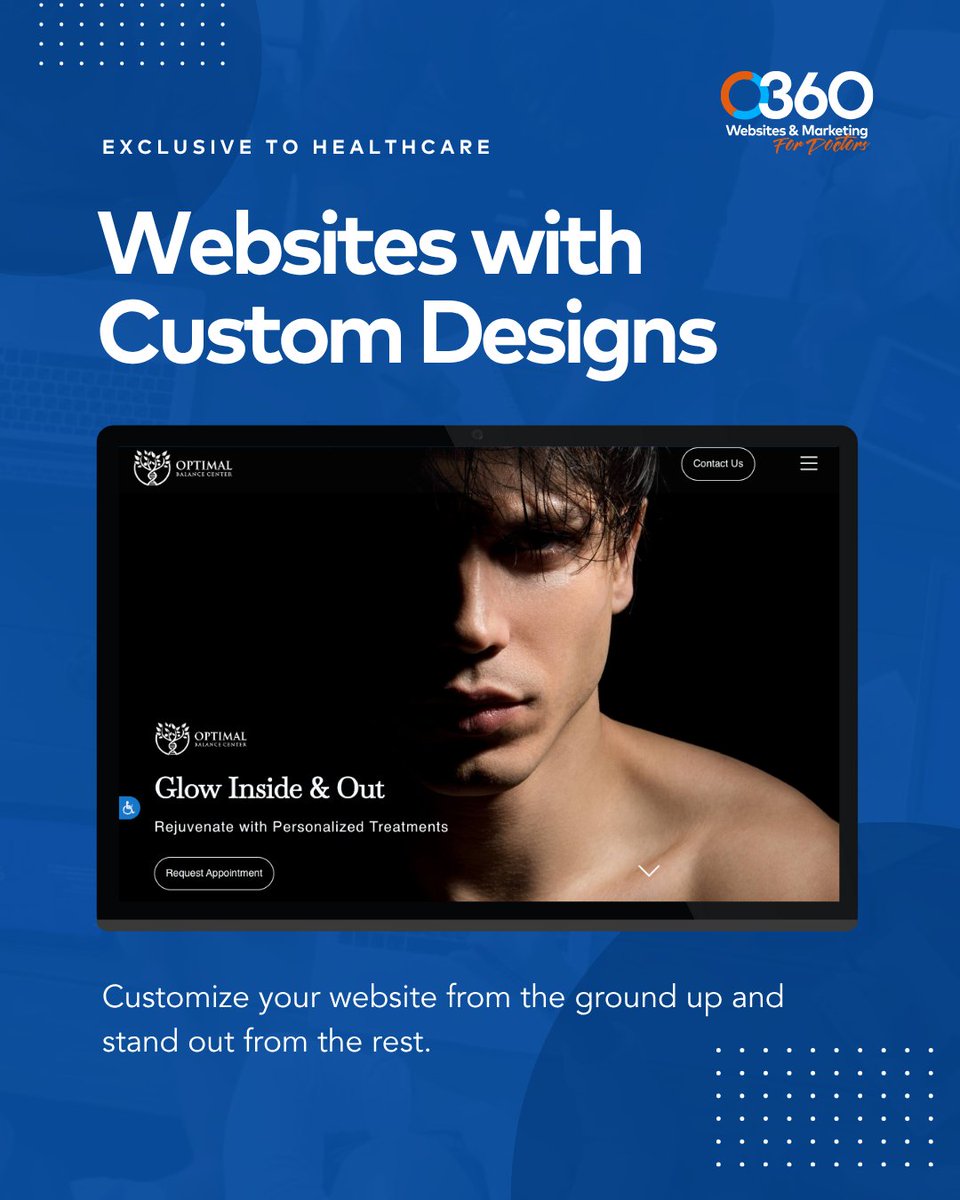 optimized360's tweet image. Custom Website Design &amp;amp; SEO for Medical Practices

Elevate your practice with O360—where cutting-edge design meets powerful SEO to help you:

 ✅ Stand out locally &amp;amp; attract new patients

 ✅ Get discovered on Google &amp;amp; social media

 ✅ Access enterprise-grade hosting &amp;amp; powerful…