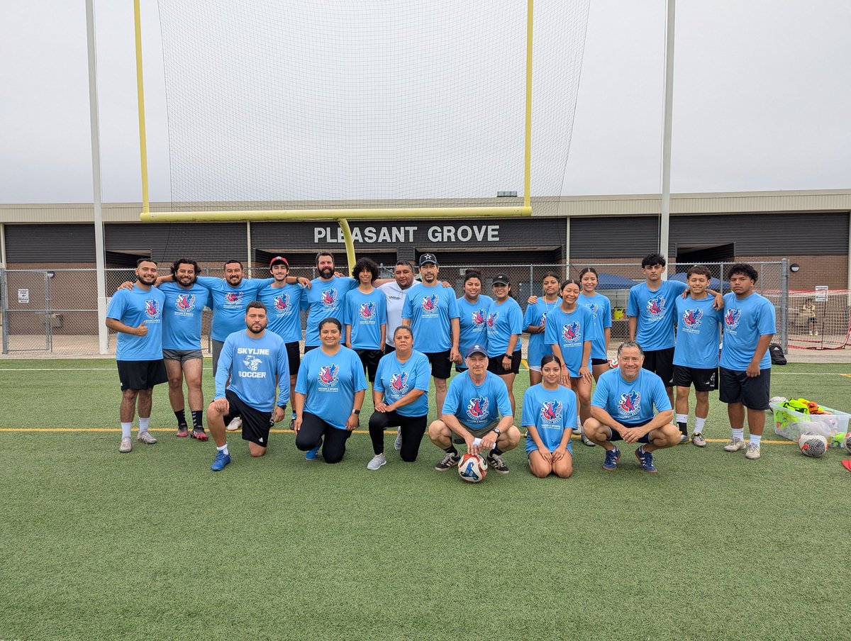 Our awesome staff for this week's camp. An outstanding group doing good things for underserved Pleasant Grove. (And for soccer in Pleasant Grove!)
GoalPleasantGrove.com