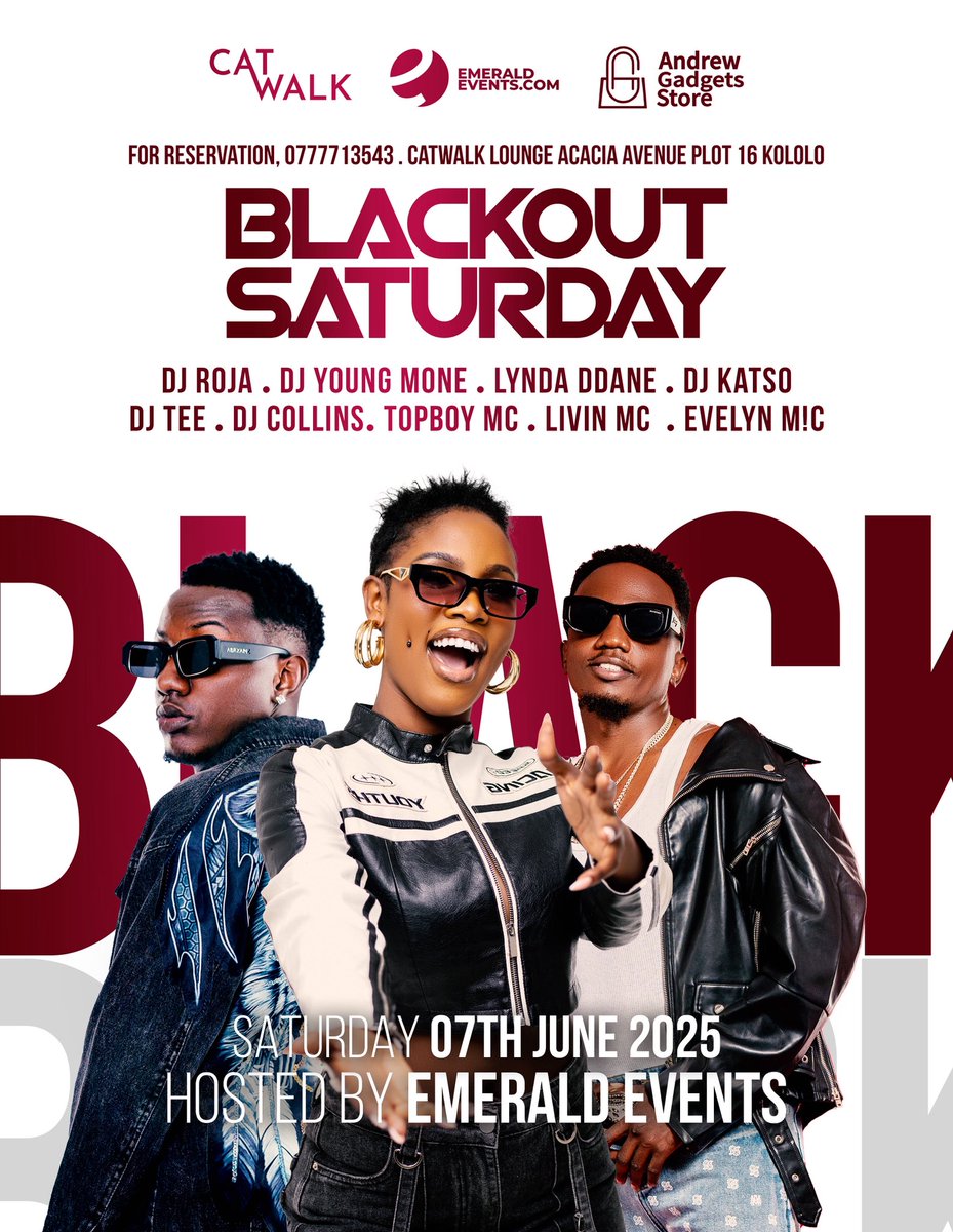 Catwalk Lounge Kampala (@catwalkkla) on Twitter photo Dive into the darkness, lose yourself in the music, and experience the ultimate Saturday night atmosphere. Bring your friends, dress to impress, and let’s make this a night to remember! 🎶💥 it’s the BLACKOUT SATURDAYS it’s @djyoungmone @djkatso @djroja_ <a href="/lynda_ddane/">Lynda Ddane</a> Dive into the darkness, lose yourself in the music, and experience the ultimate Saturday night atmosphere. Bring your friends, dress to impress, and let’s make this a night to remember! 🎶💥 it’s the BLACKOUT SATURDAYS it’s @djyoungmone @djkatso @djroja_ <a href="/lynda_ddane/">Lynda Ddane</a>