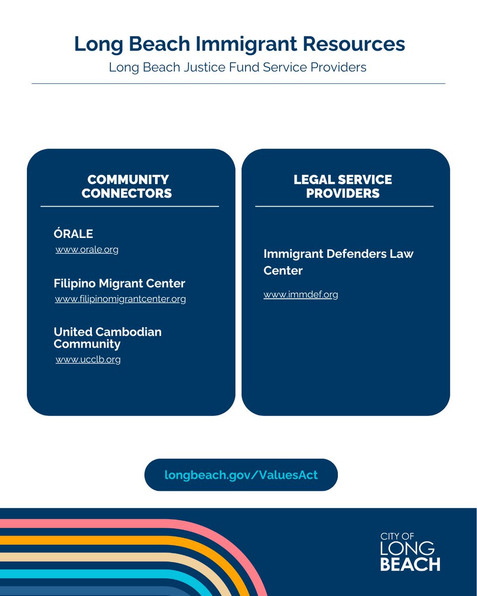 LongBeachCity's tweet photo. 📢 Know your rights! The City of Long Beach is committed to supporting its diverse immigrant communities and ensuring their safety and well-being.
 
Learn more here 🔗 https://t.co/EqGJXuQXFy or call our resource line at ☎️ 562-570-4246 Monday - Friday 9 a.m. - 5 p.m. https://t.co/PhfCQHmFov