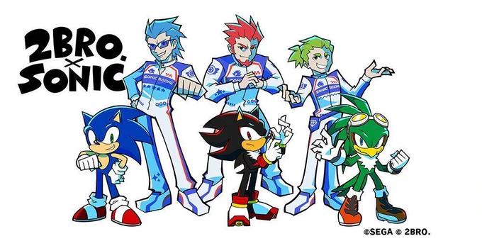 A collab with Japanese content creator "2BRO." is slated for #SonicRacingCrossWorlds as a Japan exclusive. The bonuses include in-game stickers themed to 2BRO, a sticker exclusive to Amazon Japan pre-orders, and a bundle that includes the game and a themed t-shirt. #SonicNews