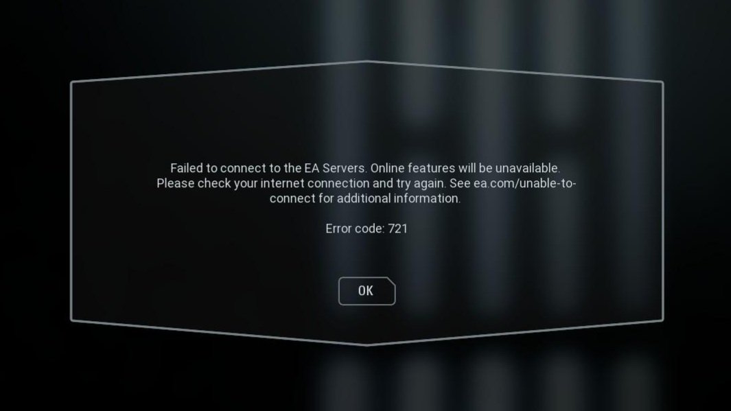The infamous Error 721 has been fixed in a server-side update for STAR WARS Battlefront II.

Prior to this update, players would have to continuously click 'OK' until the game would connect to online servers.