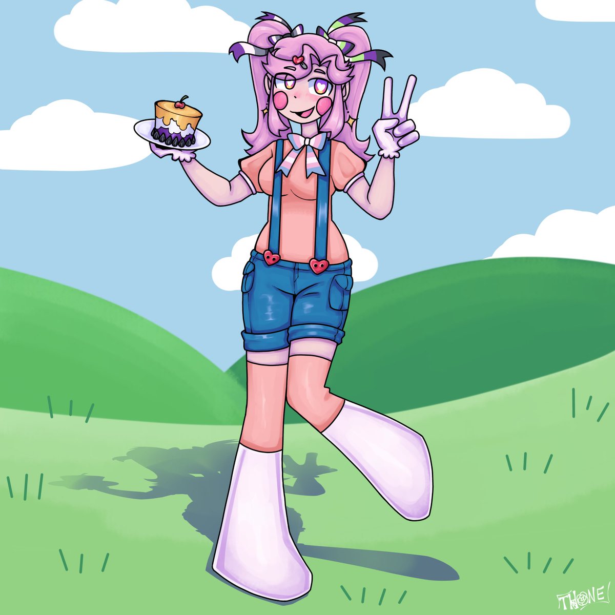 Today was my birthday :DDDD

Every year for my b-day I draw my OC, Rose, with my flags since my b-day overlaps with pride month. I think this is the fith year I’ve done this? Not sure. Rose herself is just pan and Demi though.
Anyways happy b-day to me :]