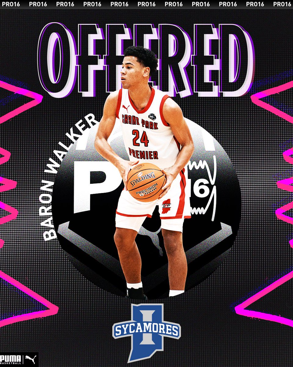 PRO16/NXTPRO League (@pro16league) on Twitter photo Congratulations to Baron Walker on his live period offer from Indiana State University.
#pro16 | <a href="/PUMAHoops/">PUMA Basketball</a> Congratulations to Baron Walker on his live period offer from Indiana State University.
#pro16 | <a href="/PUMAHoops/">PUMA Basketball</a>