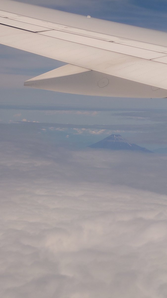 soramei's tweet image. 今日の富士山🗻
なんか今日は✈️海側飛んでるから遠い…
腰も蕁麻疹もスマホも満身創痍だけど楽しみ💖
スマホ、新しい機種受け取ったけど、設定する間がなく旧でがんばる！

#BNMC
#ノスキャバ
#藤岡正明