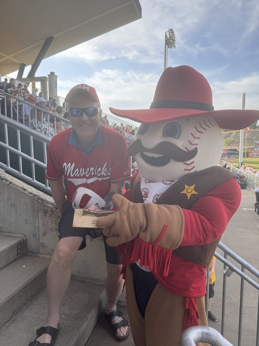 I’m married to a pretty luck guy (obviously!!). We went to the @royalcanadianlegion #meatdraw and while we didn’t win any meat, but he won the consolation prize of #chasethepresident. Then ‘Dale’ won the <a href="/mhmavericks/">Medicine Hat Mavericks</a> #fanofthegame and we had four dozen cookies from <a href="/sobeys/">Sobeys</a>