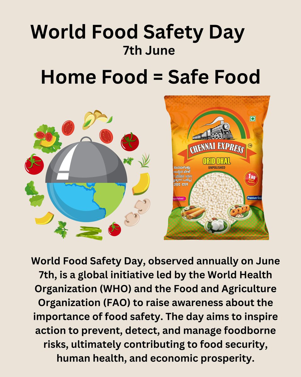 4pBsp's tweet photo. World Food Safety Day, observed annually on June 7th, is a global initiative led by the World Health Organization (WHO) and the Food and Agriculture Organization (FAO) to raise awareness about the importance of food safety. https://t.co/Papk1PHbOT