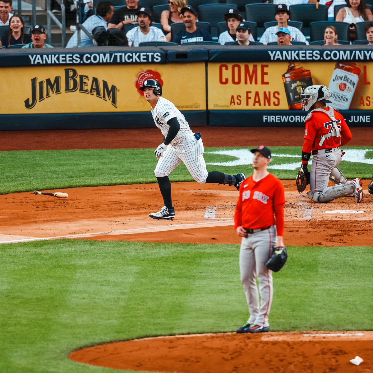 When the bat meets the ball and goes over the wall, thats A. Volpe 🤌