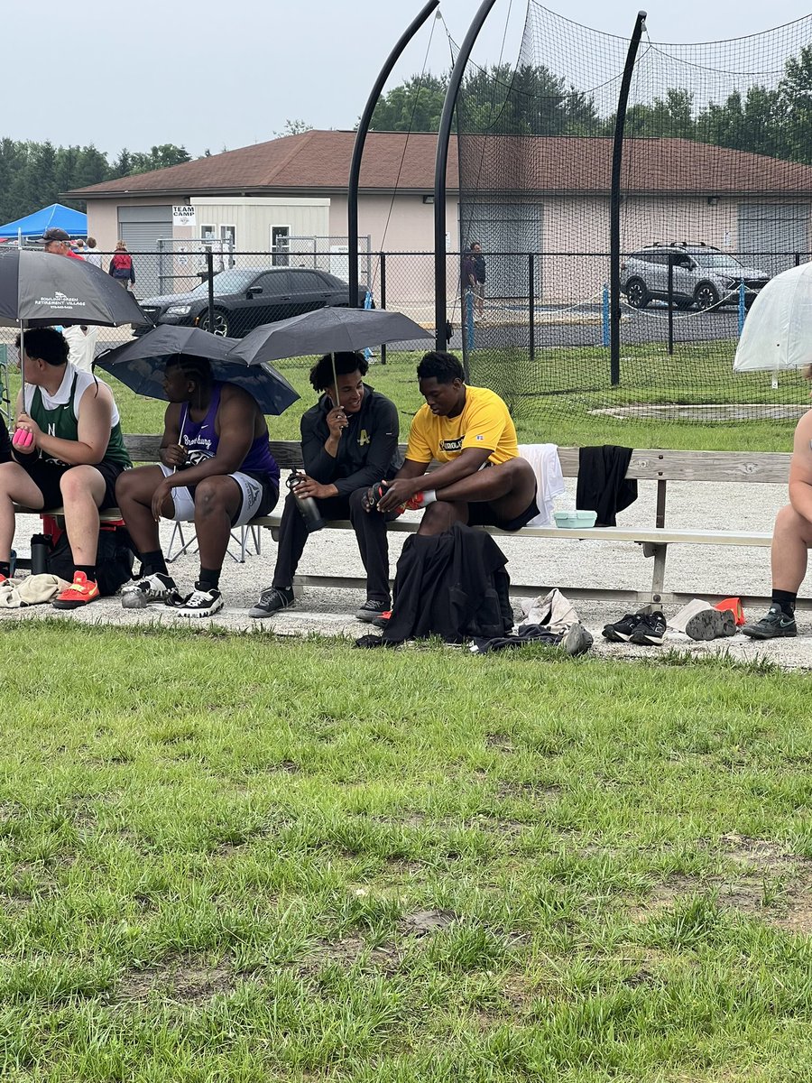 CoachYaros's tweet photo. Reflecting on an amazing day for Kaleb and Austin this is one of the things I will remember, Kaleb there for Austin as the rain started falling during Austin’s warmups. It’s a privilege to coach great men like these two. I couldn’t be more proud. https://t.co/4ivffPw8zr