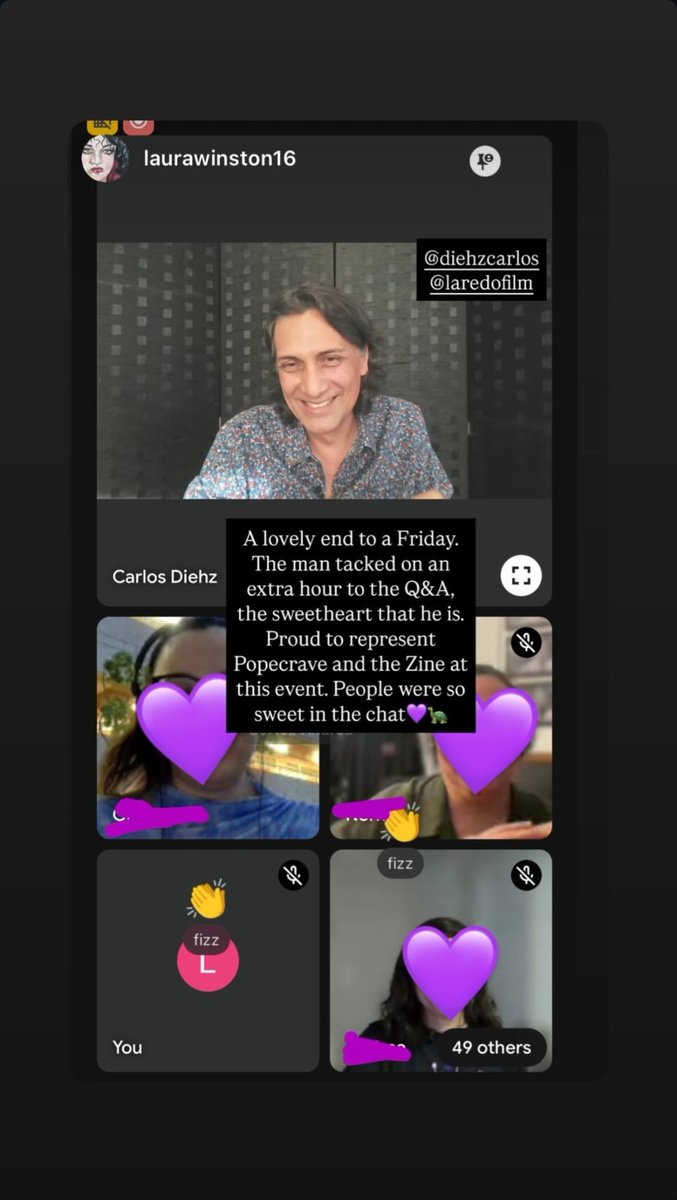 ☕ | Carlos Diehz no Q&amp;A online de hoje feito pelo Laredo Film Society (<a href="/laredofilm/">Laredo Film Society</a>)🥺💙

© laredofilm