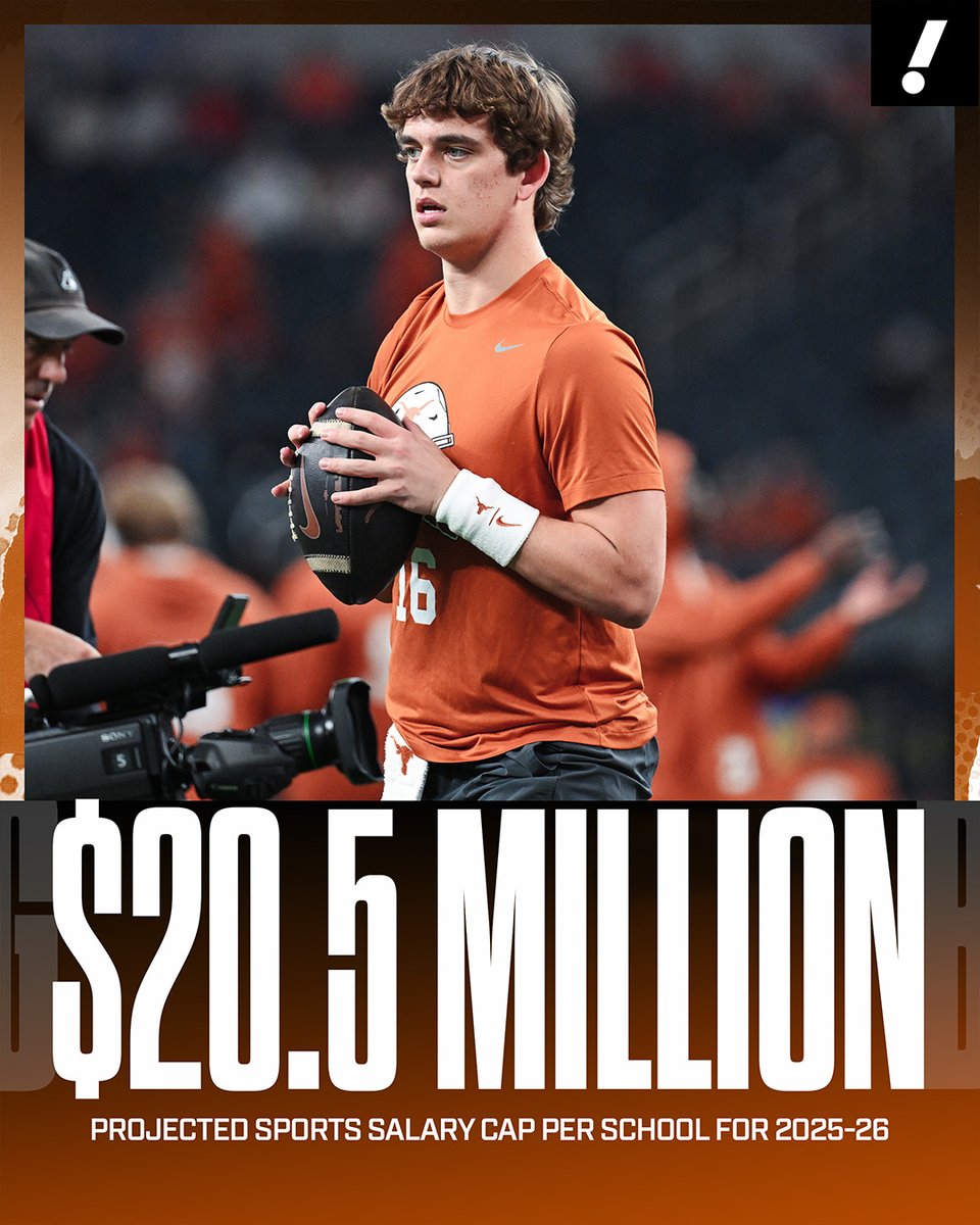 Yahoo Sports (@yahoosports) on Twitter photo Schools will have a projected salary cap for 20.5 million for all sports in the 2025-26 athletic year.
Most power conference programs are planning to distribute 90% to football and men’s basketball per <a href="/RossDellenger/">Ross Dellenger</a>. Schools will have a projected salary cap for 20.5 million for all sports in the 2025-26 athletic year.
Most power conference programs are planning to distribute 90% to football and men’s basketball per <a href="/RossDellenger/">Ross Dellenger</a>.