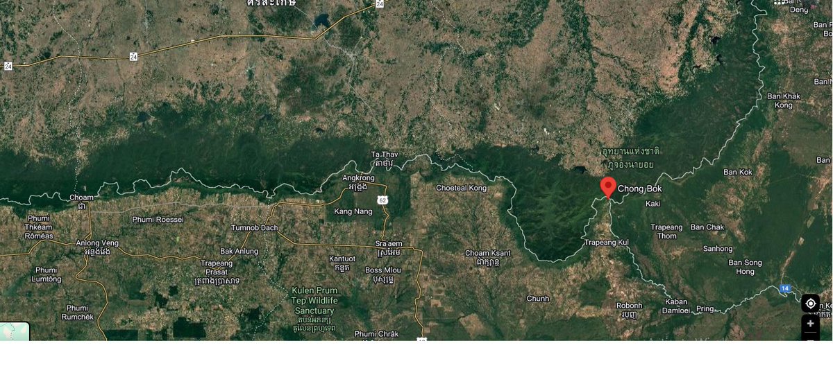 เมื่อดูแผนที่ไทยกัมพูชาเราจะเห็นความแตกต่างของผืนป่าอย่างชัดเจนว่าป่าไม้ตามเขตติดต่อของไทยเราป่าไม้มันยังเขียวชอุ่มสมบูรณ์มากผิดกับฝั่งกัมพูชาที่เหลืองอร่ามเต็มไปด้วยพื้นดินเป็นตารางจากการโค่นทำลายป่าไม้จนจะหมดประเทศแล้ว นี่ก็คงเป็นอีกสาเหตุที่อยากได้ผืนแผ่นดินไทยสินะ😜 #กัมพูชา