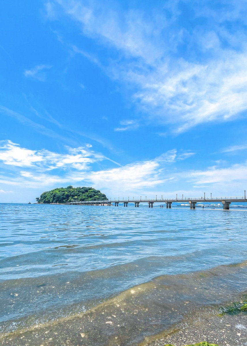 今朝iPhone撮影した竹島海岸が美しい。