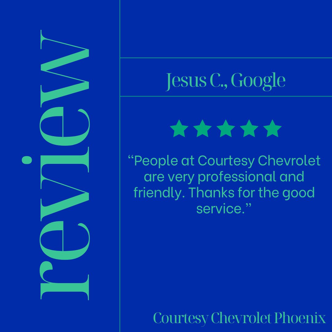 CourtesyChevCom's tweet image. Thank you, Jesus! We’re proud of our professional and friendly team. It was a pleasure serving you!