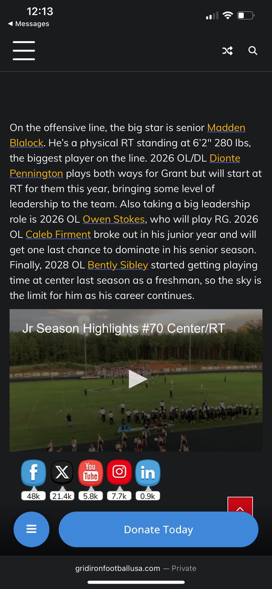 Thank you <a href="/GridironFootbal/">Gridiron Football®</a> for the post about the team and the  o line <a href="/446Sports/">446Sports</a> <a href="/jake_glass10/">Jake Glass⭐️</a> <a href="/LandonVallee70/">Landon Vallee</a> <a href="/CoachCadeCamp/">Cade Camp</a> <a href="/CoachSavino/">Tony Savino</a> <a href="/adam__beard/">Coach Beard</a> <a href="/jarvousfelton/">Jarvous</a>