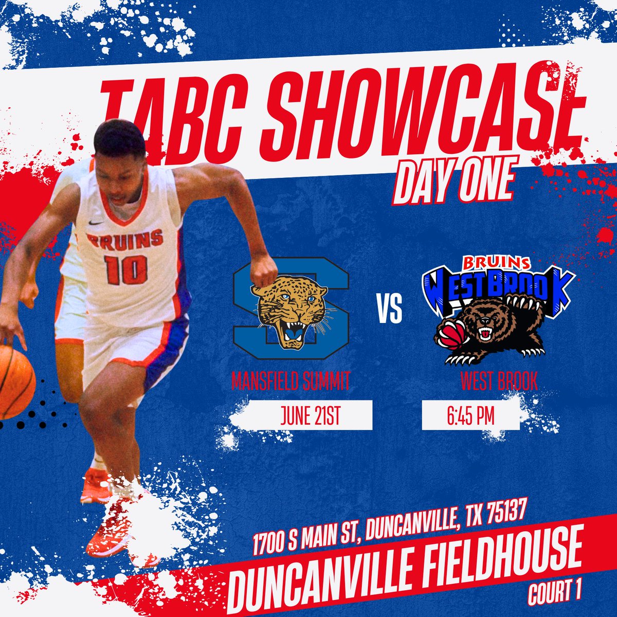 TABC Showcase — Day One!

We’re ready to tip off in Duncanville tonight! Come support your Bruins as we take on Mansfield Summit at 6:45 PM at Duncanville Fieldhouse, Court 1.

Let’s set the tone for a great weekend — see you there!

#BruinProud x #ForTheWestSide ❤️🐻💙 #TABC2025