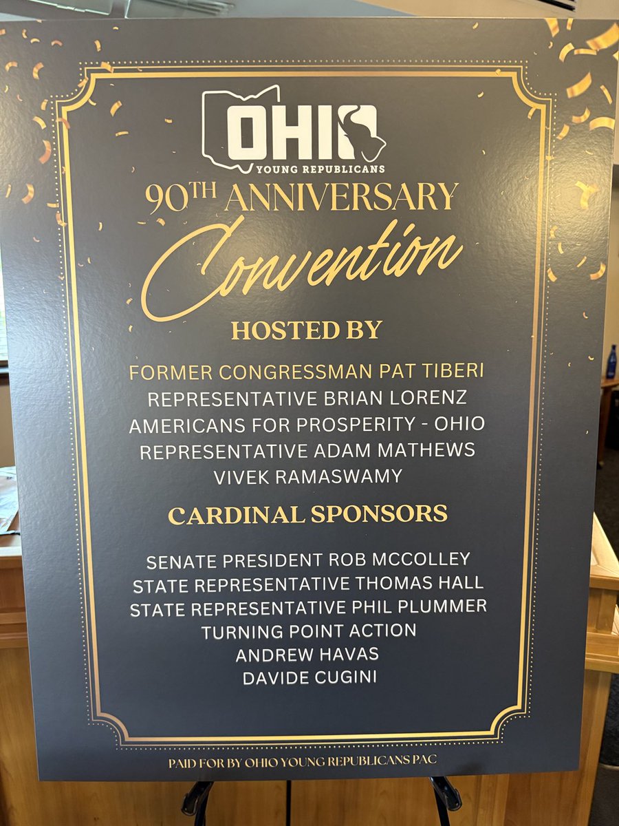 PhilPlummerOH40's tweet image. It was an honor to sponsor the Ohio Young Republicans. Bring on our future Leaders.