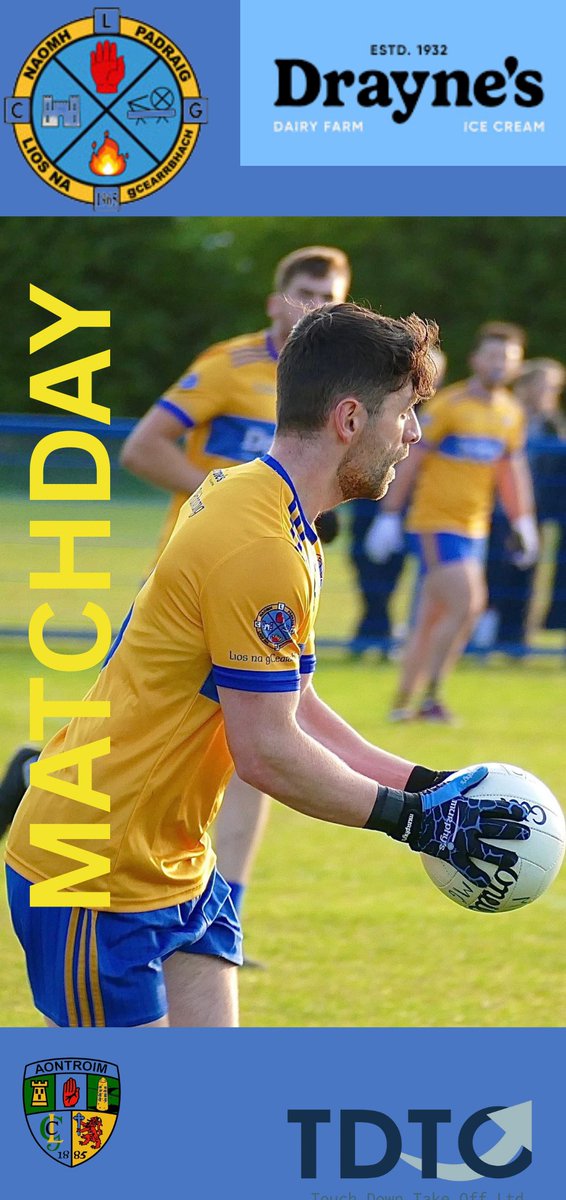 Best of luck to our senior men and management team as they take on Naomh Treasa CLG tomorrow afternoon 

🟡🔵 Let’s get behind the lads!
 
🆚 St Teresa’s 
⏰ 1 PM
🏆 O’Neills ACFL Division 2 
🏟️ St Teresa’s 

A special thanks to our matchday ball sponsor TOUCH DOWN TAKE OFF LTD