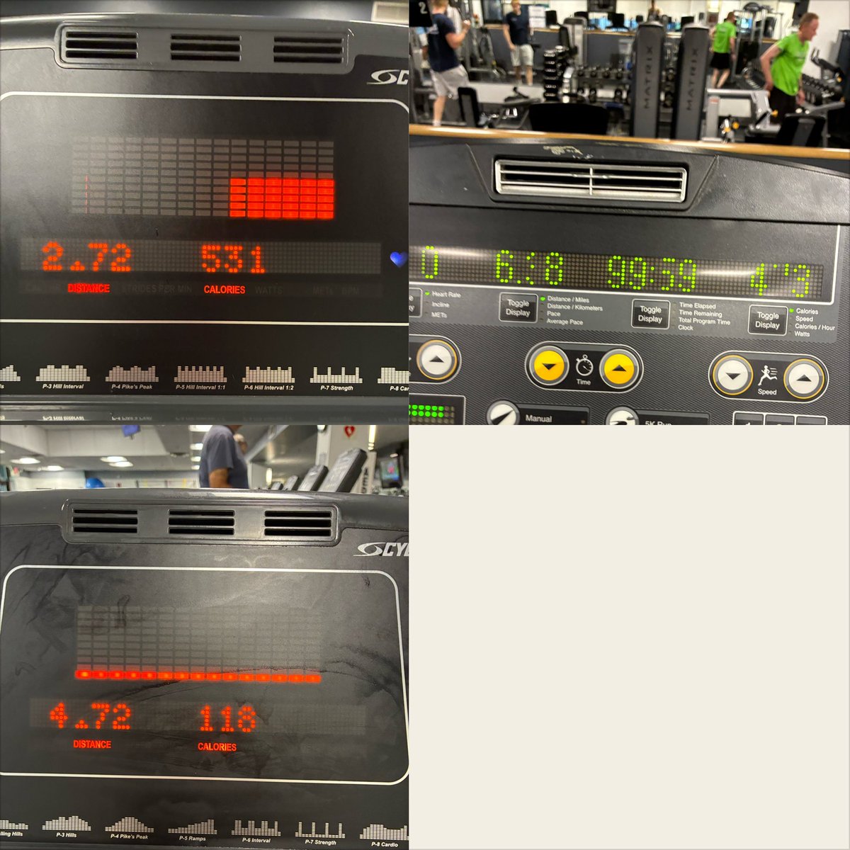 This is what fitness looks like- a total of 13.82 miles of cardio on three different machines: Elliptical, Treadmill, and Bicycle with 1,122 calories burnt altogether! #FitnessGoals