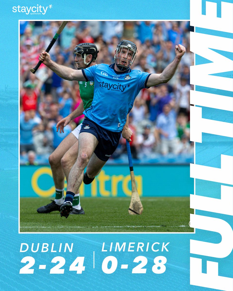 Wow.. what a result .!! 👏👏
Deserved win for Dublin, worked harder and played better the whole game, even more significant when you consider Dubs played for almost 60 minutes with 14 men. 
The ‘bear on the square’ did the job too ..!!!