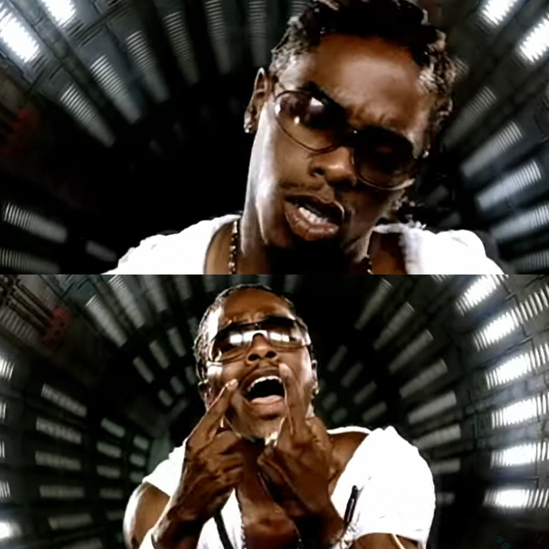 8irth's tweet image. sisqo wearing gucci S/S 2001 clear sunglasses in his "dance for me" music video.