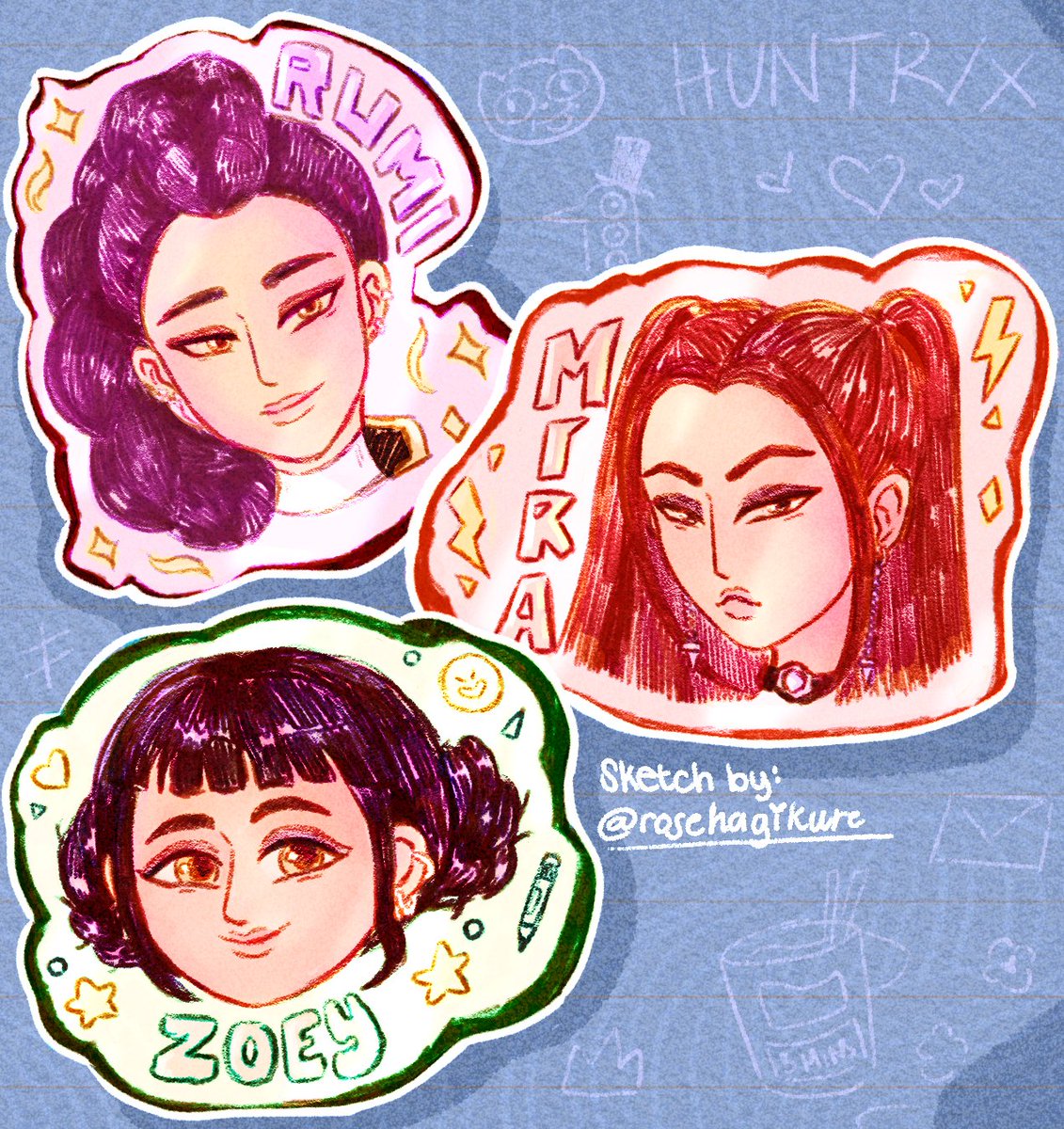 Very quick and messy sketch of my favorite girl group 💖💖💖

#KPOPDEMONHUNTERS #sketch #mira #zoey #rumi