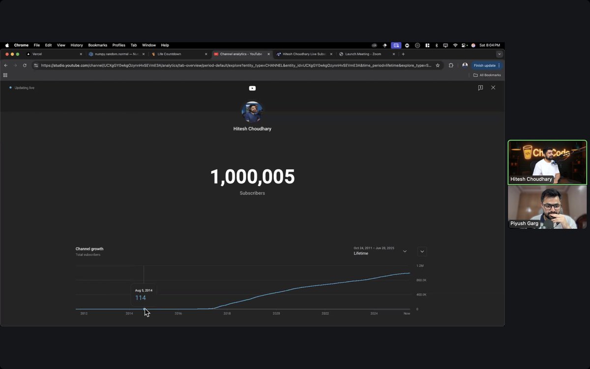 AnshdotDev's tweet photo. Firstly huge congrats to @Hiteshdotcom sir  on hitting 1M subs ! 🎉

Today’s cohort with @piyushgarg_dev  sir : Docker orchestration, AWS ECR/ECS deployment, auto-scaling containers, tasks &amp; services.
Learning by building! 🚀

 #DevOps #AWS #fullstackdeveloper #WebDev https://t.co/qLfQvmQulZ
