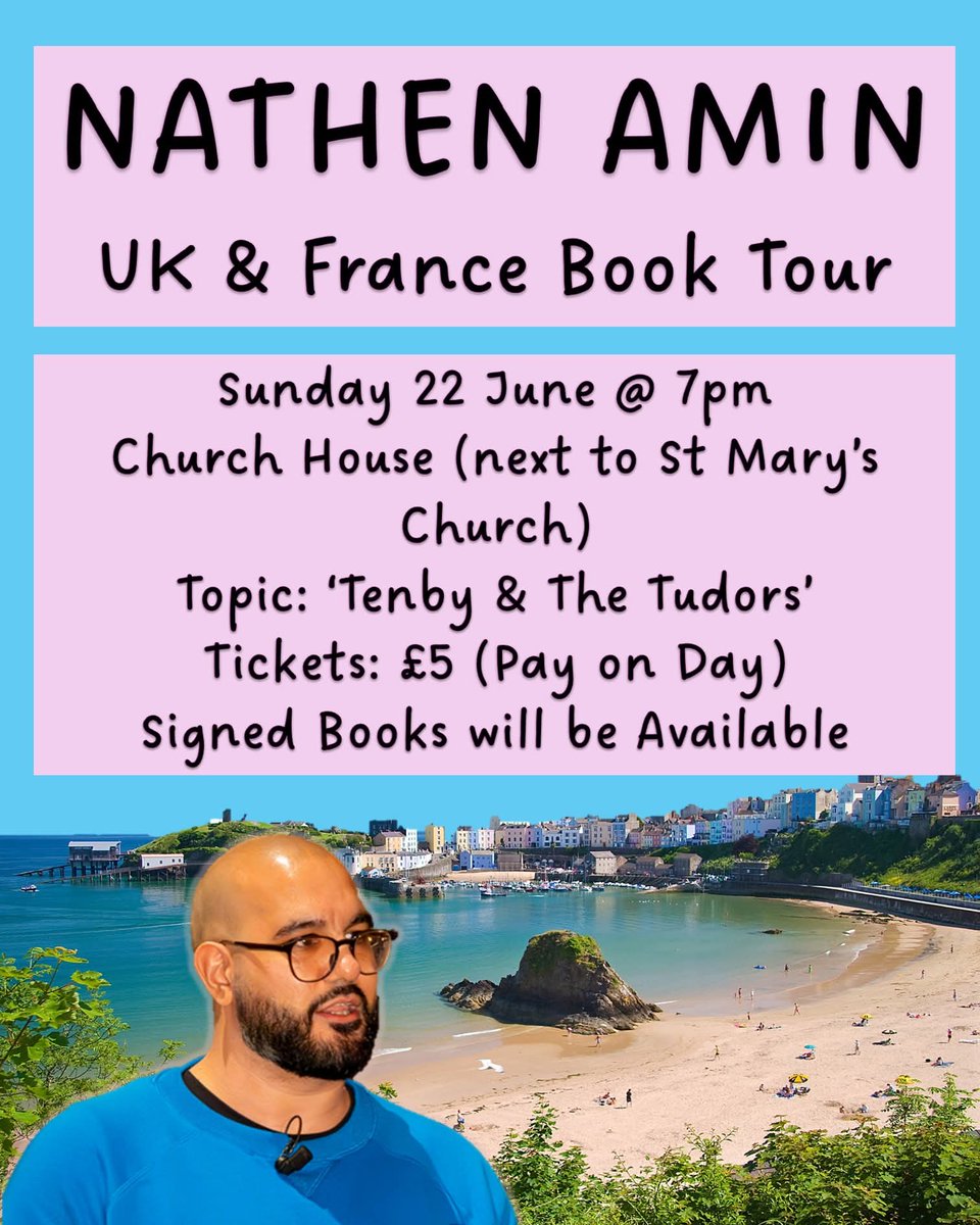 Tomorrow evening in Tenby, we explore the origins of the Tudor Dynasty and their connection with this part of the world. Come for the beaches, stay for the history 🏖️

📅 Sunday 22 June
🕖 7pm
📍 Church House (next to St Mary's Church), Tenby
🎟️ £5 (pay on door).