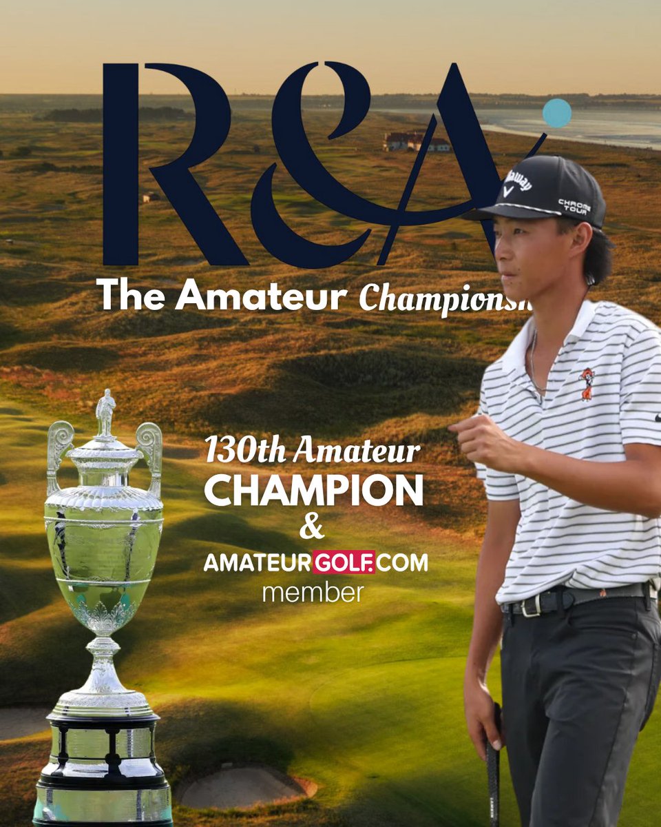 amateurgolfcom's tweet image. 🏆 130th Amateur Champion: Ethan Fang 🇺🇸
The 19-year-old AmateurGolf.com member drains a birdie on 18 to defeat Ireland’s Gavin Tiernan 1-up at Royal St George’s.
Fang earns spots in The Open, U.S. Open &amp; Masters.
What. A. Finish. 🔥 #TheAmateur #Golf #EthanFang #Randa…