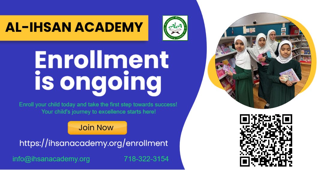 🌟 Exciting news! Enrollment at Al-Ihsan Academy is ongoing! 🌟

Take the first step toward your child's success. 📚✨ Discover an environment that nurtures growth, learning, and character development.

Don't wait!