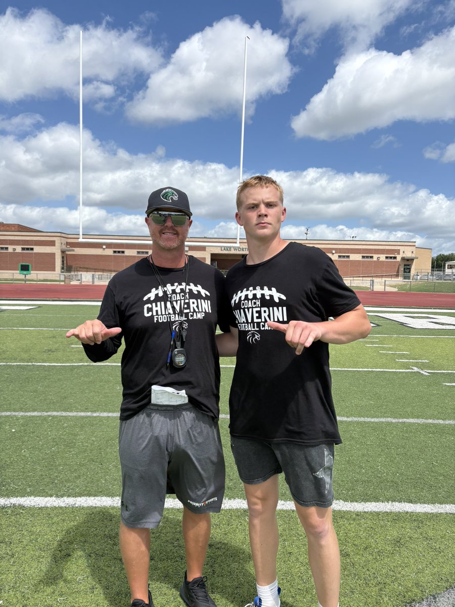 Big thanks to <a href="/chev06_/">Curtis Chiaverini</a> <a href="/CoachChev6/">Darrin Chiaverini</a> <a href="/CoachMcGeheeNSU/">Coach McGehee</a> for this amazing opportunity to get work in <a href="/NSU_Football/">Northeastern State Football</a> camp! So grateful. <a href="/ChrisTaber5/">ChrisTaber</a> <a href="/MichaelWaldie1/">Michael Waldie</a> <a href="/KrumFootball/">Krum Bobcats</a>