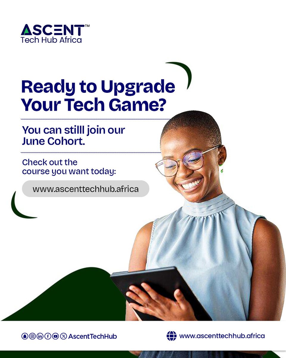 AscentTechHub's tweet image. No tech skills, No job security?.
Let’s fix that, fast.

Learn high-income skills: Cybersecurity, Data Science, Programming, Digital Marketing

No fluff, No time wasting, Just skills that get you hired.

Apply now ascenttechhub.africa

#AscentTechHubAfrica #TechSkillsThatPay